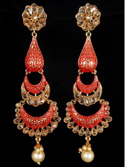 Reverse Ad Earrings With Meenakari Work